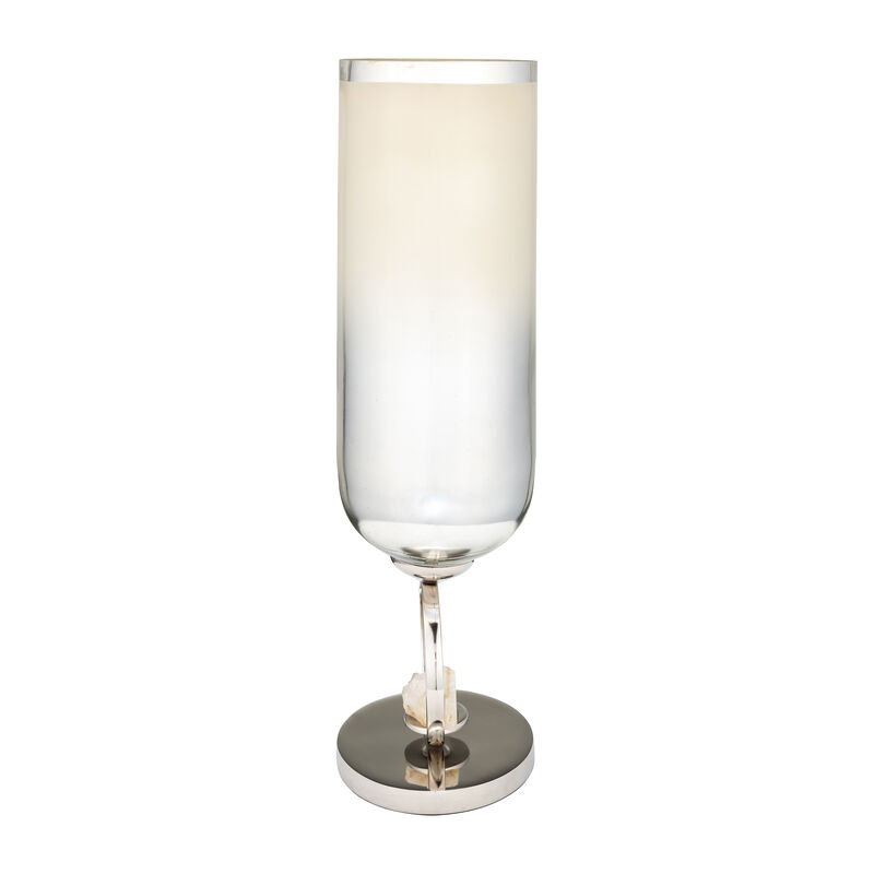 Glass, 21" Vase W/ Metal Base image number 2
