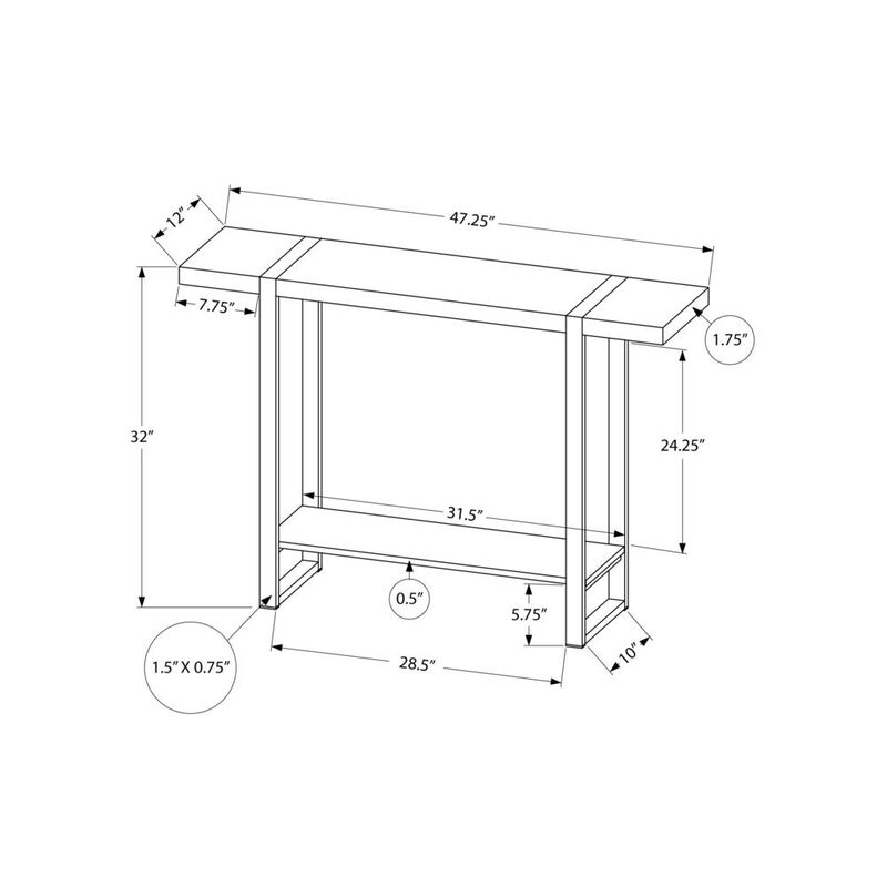 Monarch Accent Table, Console, Entryway, Narrow, Sofa, Living Room, Bedroom image number 8