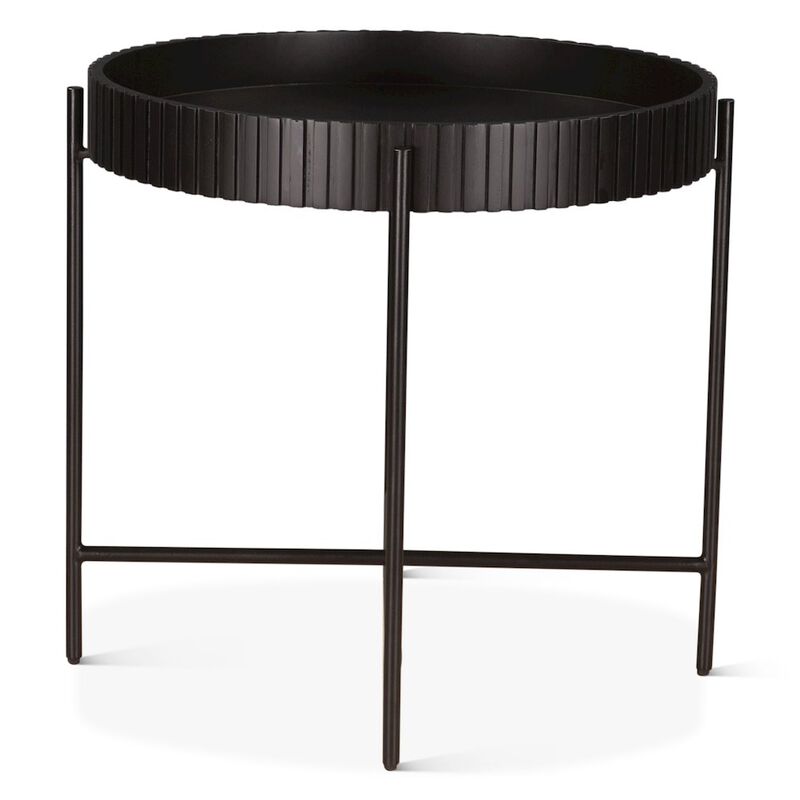 World Interiors Halden Nesting Tray Tables in Matte Black
