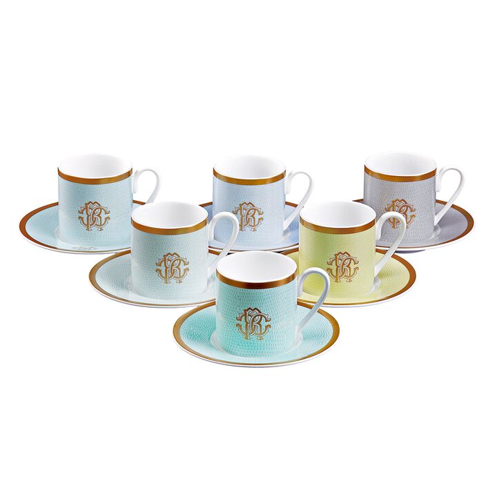 Coffee Cup & Saucer LIZZARD Set of 121 Steel diam. 2.36", H 2.4"