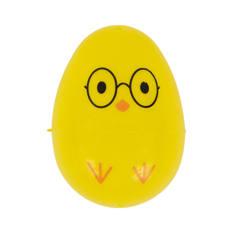 8ct Yellow Chick Wearing Glasses Fillable Easter Eggs 2.5”