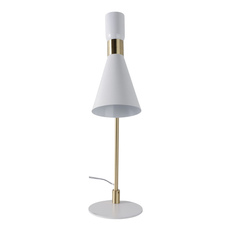 21" Metal Table Lamp, White/Gold image number 2