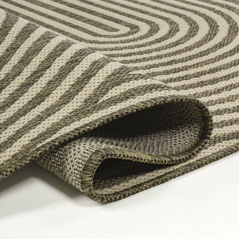 Margot Modern Geometric Arch Stripe Indoor/Outdoor Shaped Area Rug
