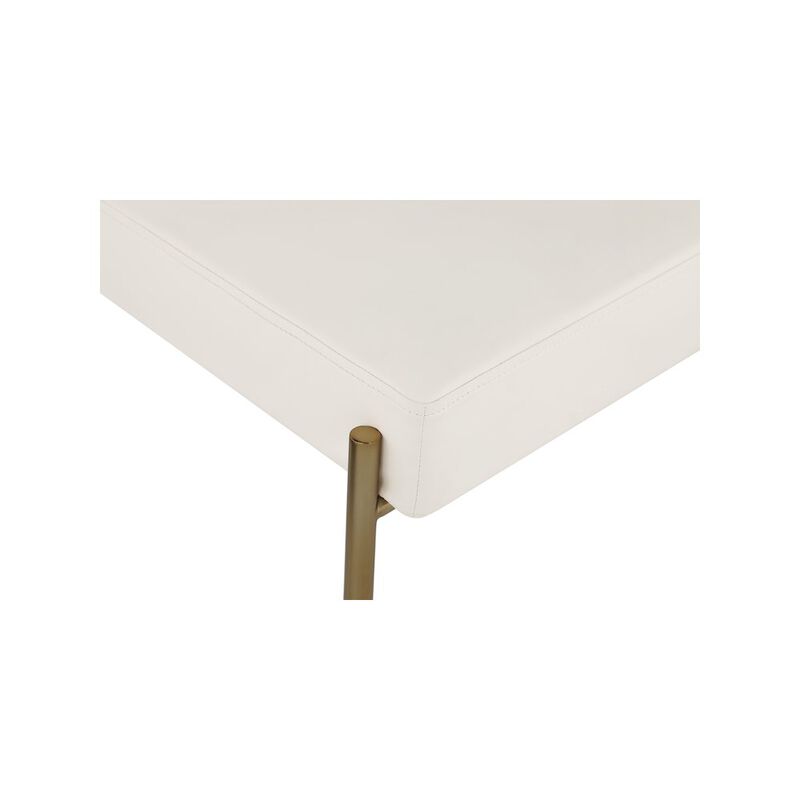 Meridian Furniture Carly Cream Vegan Leather Seat / Boucle Fabric Back Dining Chair, Set of 2