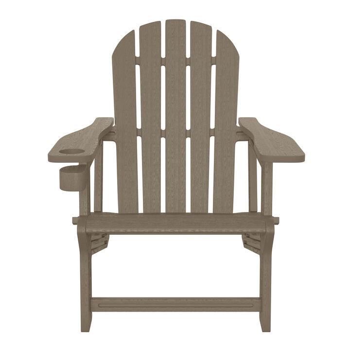WestinTrends Tool-Free Assembly Outdoor Patio HDPE Plastic Adirondack Chair with Cup Holder