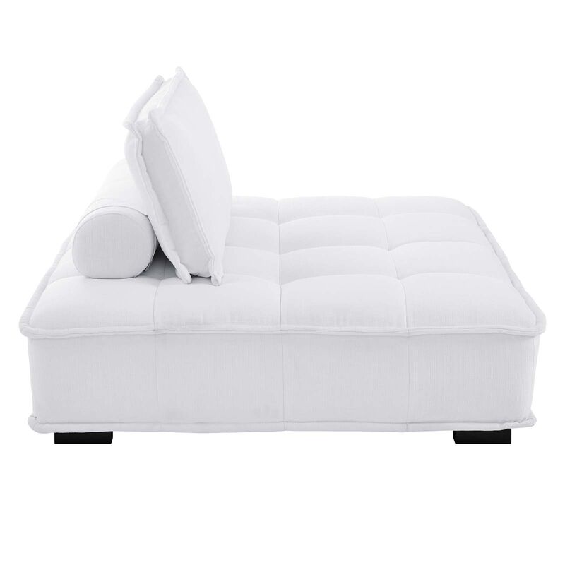 Saunter Tufted Fabric Armless Chair White EEI-4725-WHI image number 2