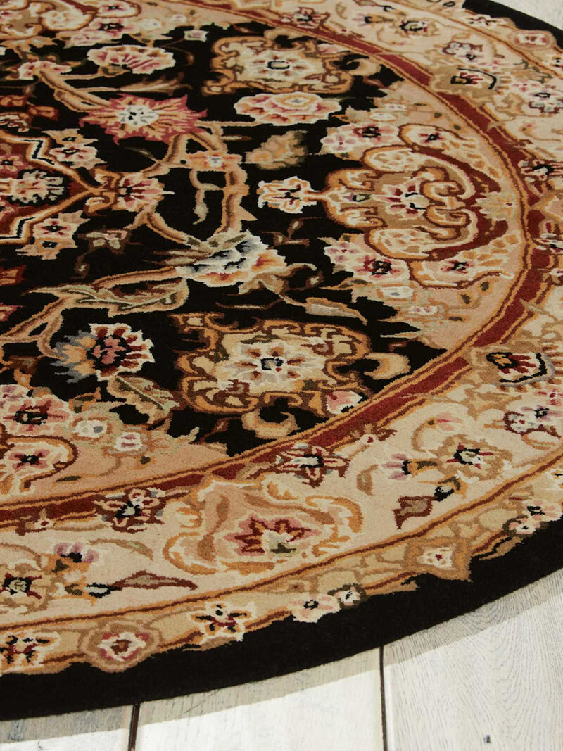 Nourison 2000 2028 Black 4' x Round Rug image number 2