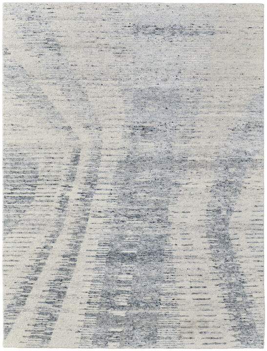HomeRoots Abstract Hand Knotted Worn Faded Area Rug