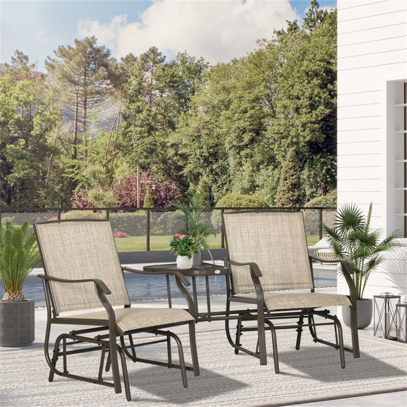 Double Patio Glider With Tea Table for Outdoor Spaces image number 6