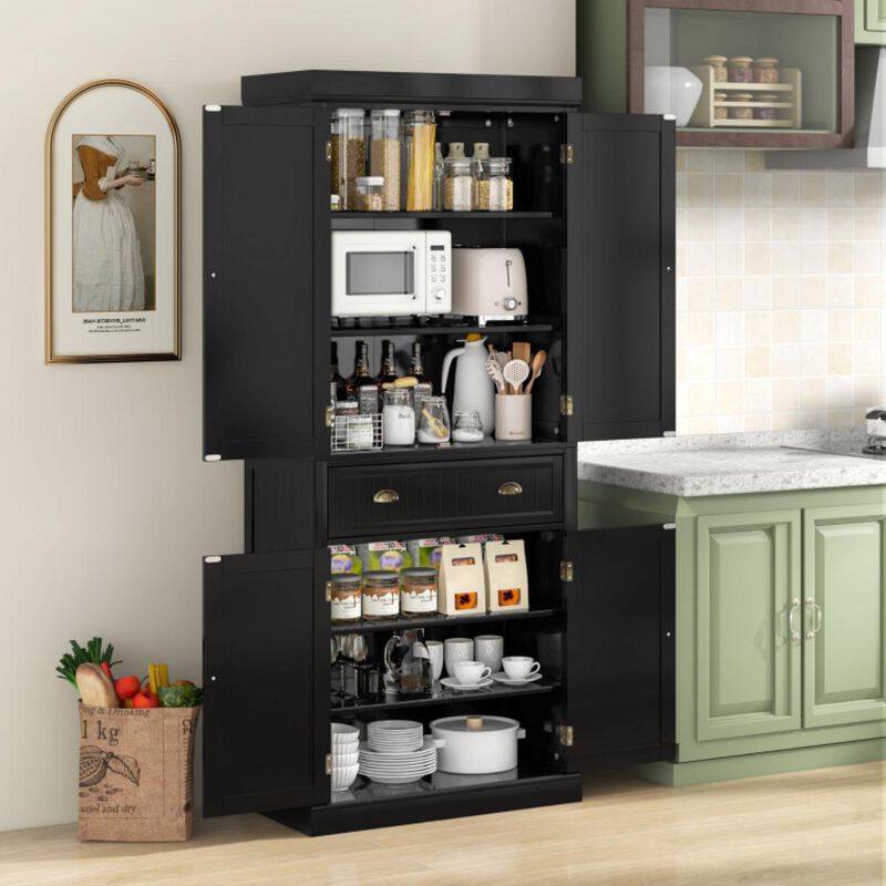 Hivvago Kitchen Pantry Storage Cabinet with Doors Drawer and Adjustable Shelves