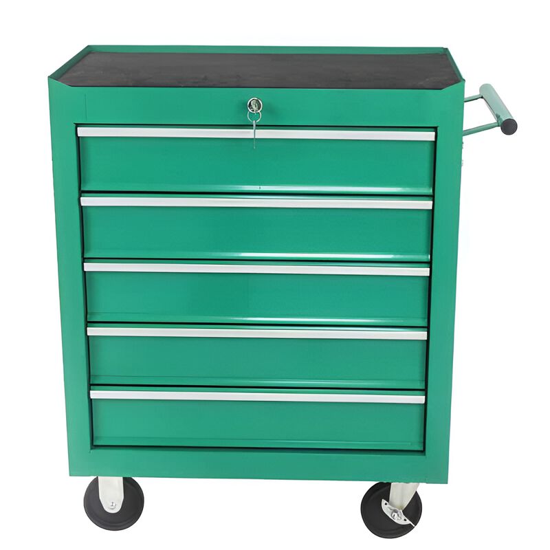 5-Drawer Multifunctional Tool Cart with Wheels for Mobile Garage & Workshop Storage