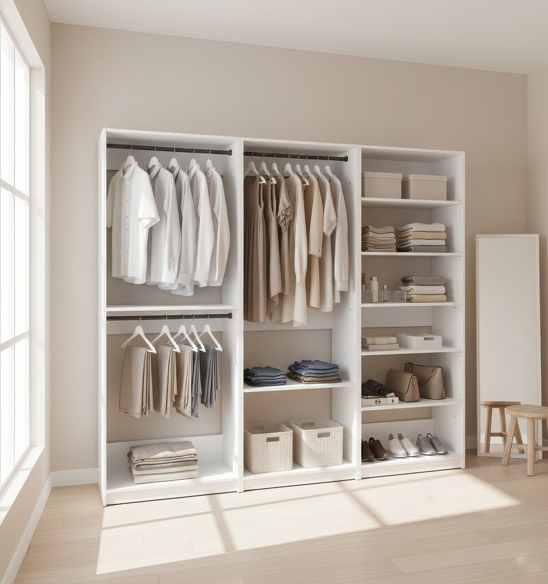 Prosper White Freestanding Walk in Wood Closet System