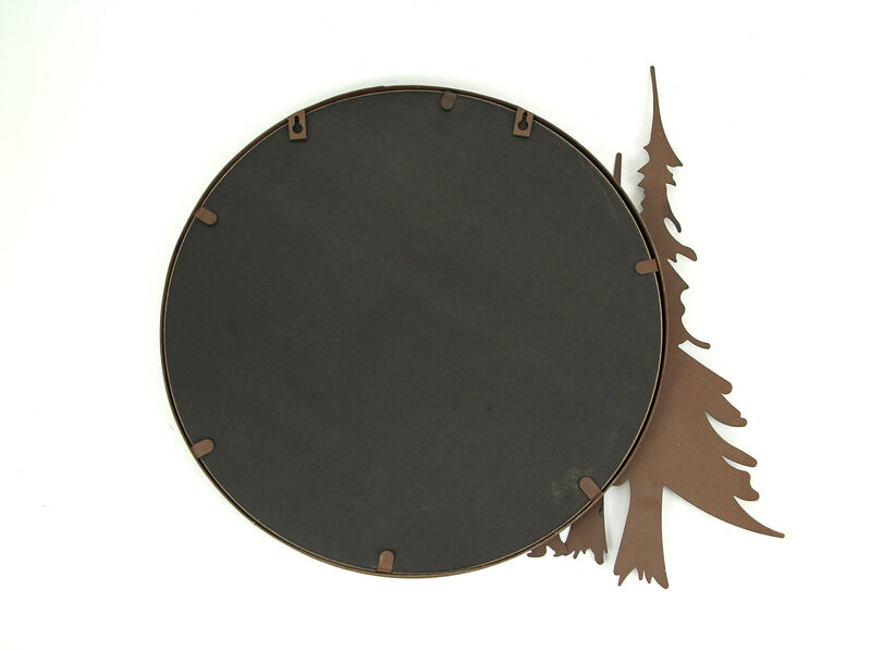 Black Bear Forest Wall Mirror Decorative Metal Bathroom Bedroom Lodge Accent image number 3