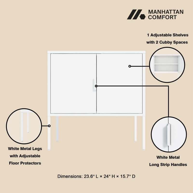 Ava White Accent Cabinet