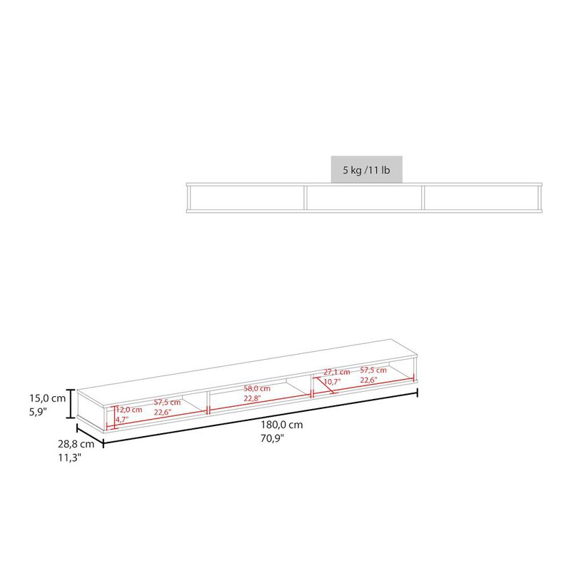 Northport Tv Stand, 3 Shelves, Natural Oak