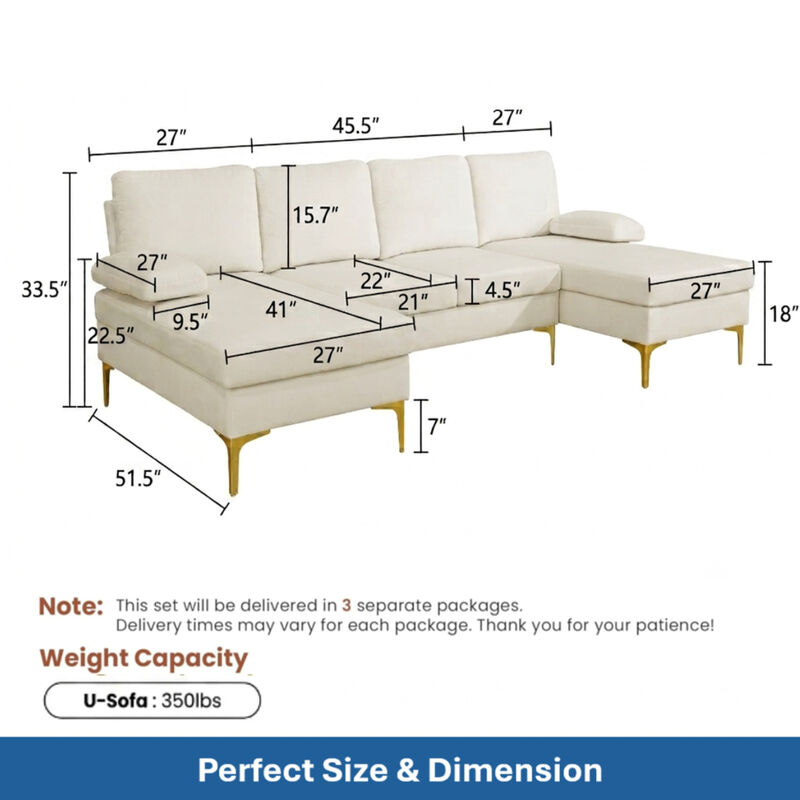 Nasbob U-Shaped Sectional Sofa image number 8