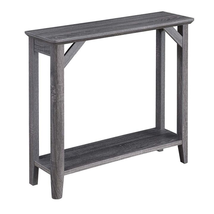 Convenience Concepts Winston Hall Table with Shelf, Weathered Gray