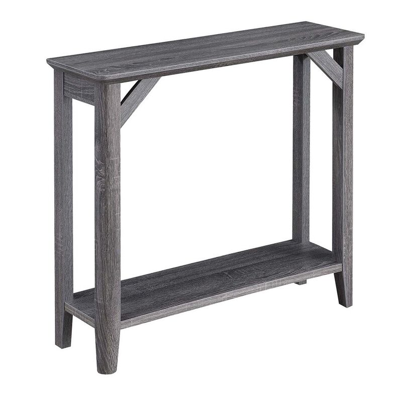 Convenience Concepts Winston Hall Table with Shelf, Weathered Gray