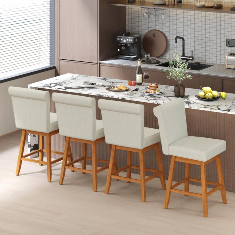 Hivvago Counter Height Bar Chairs with Rubber Wood Legs Set of 2 image number 3