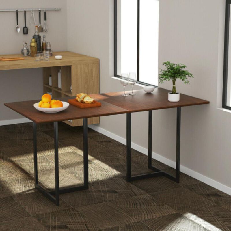 Metal Frame Wood Top Console Dining Table Rectangular Kitchen Table-30 Inch Steel frame