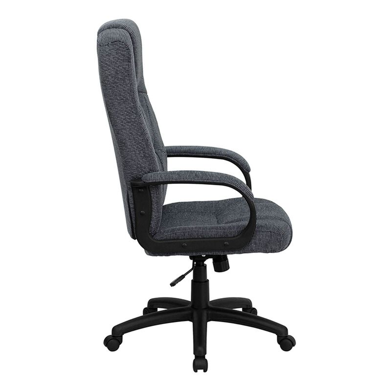 Rochelle High Back Gray Fabric Executive Swivel Office Chair with Arms image number 3