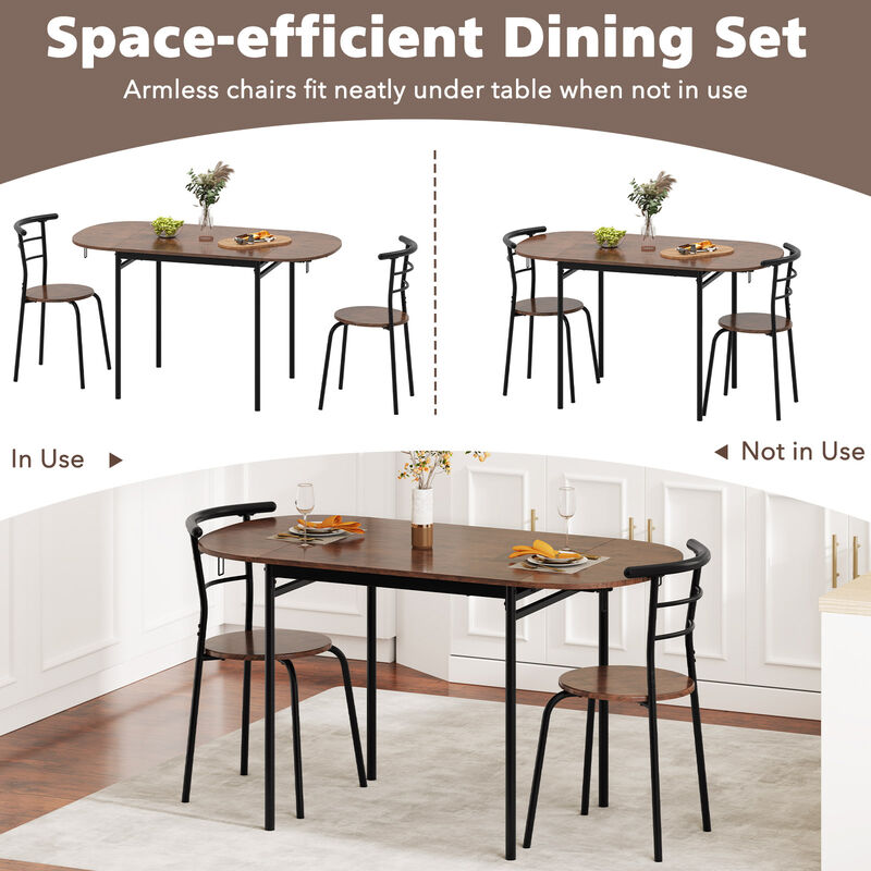 Modern 3-Piece Bistro Table Set &ndash; Table with 2 Matching Chairs for Small Spaces