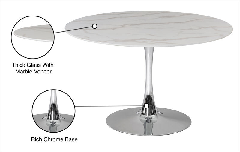 Meridian Furniture Tulip Chrome Dining Table image number 4