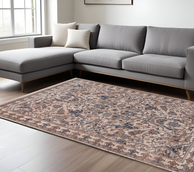 HomeRoots Oriental Area Rug With Fringe