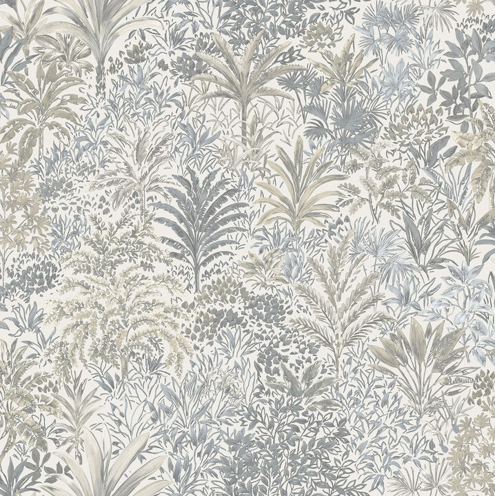 Meilani Natural & Grey Palm Landscape Wallpaper (Set of 2)