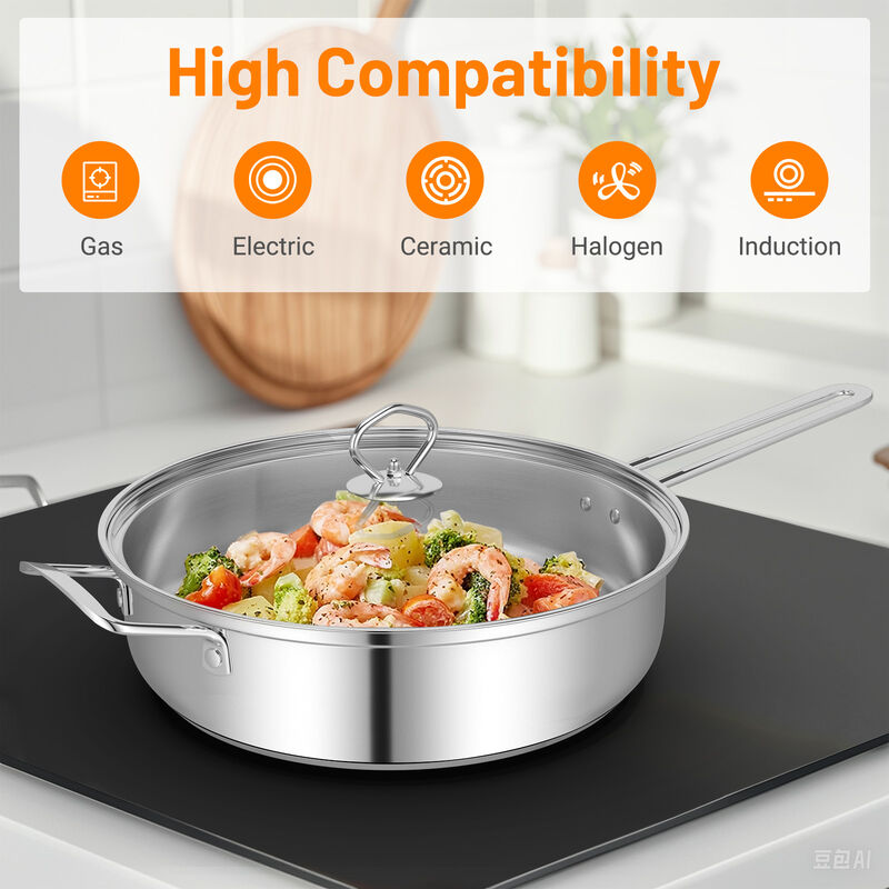12 Piece Cookware Set with Tempered Glass Lids and Handles for Everyday Cooking