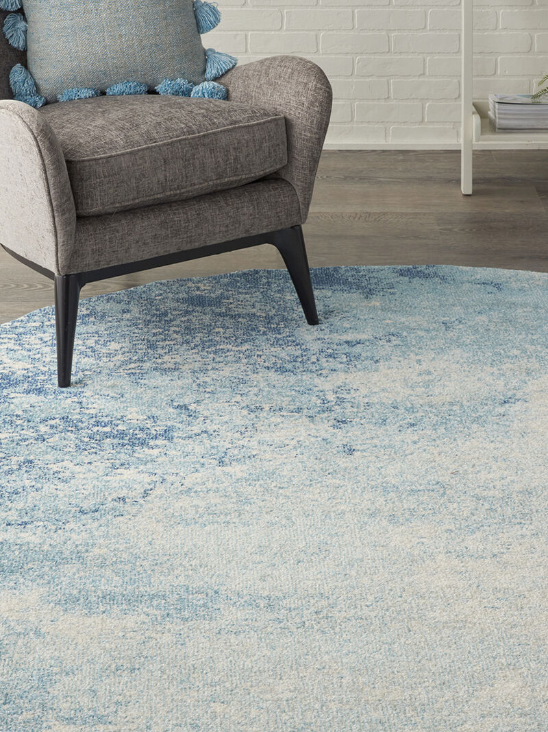 Passion PSN10 Navy/Light Blue 8' x Round Rug image number 7