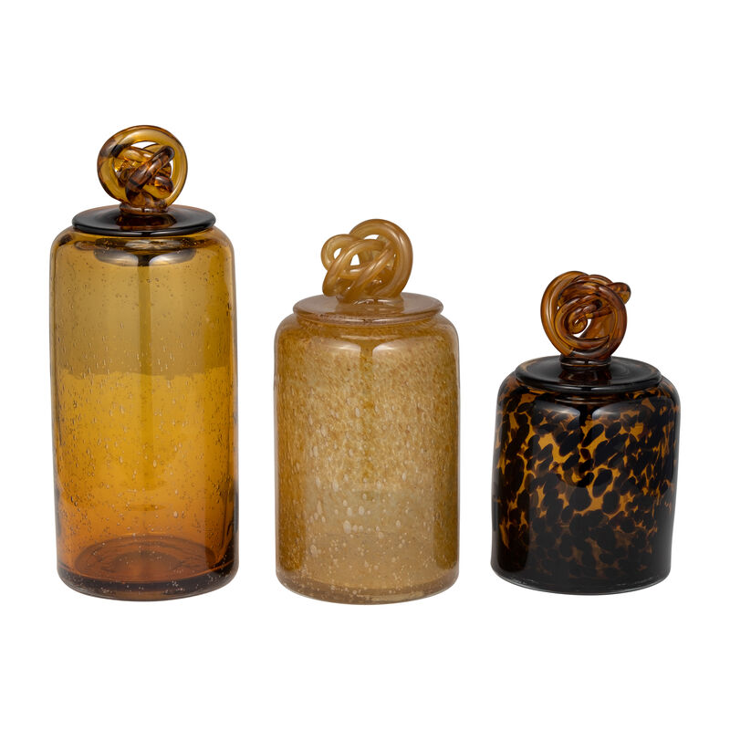 Glass 10in Jar w/ Knot Lid image number 5