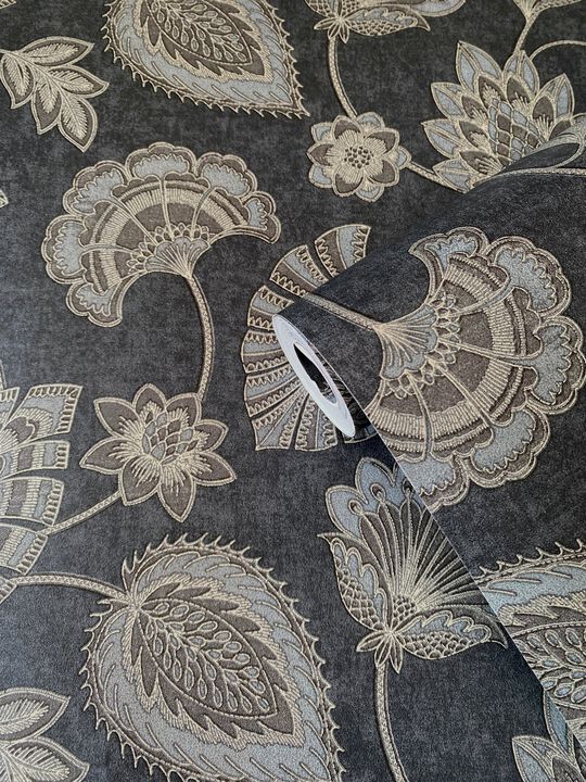 Elegance Flower Fan Blue Wallpaper DWP0351-06