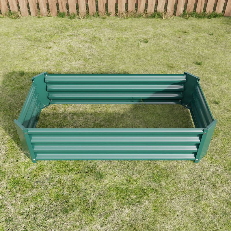 Clihome Metal Raised Garden Bed Rectangle Raised Planter for Flowers Plants image number 3