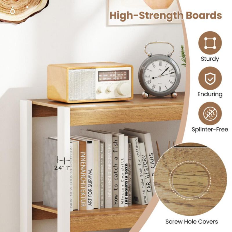 Hivvago 3 Tier Bookshelf Wooden Bookcase with Dual Anti-Tipping Kits