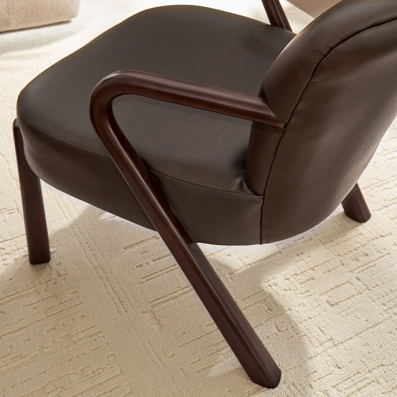 Arden Faux Leather Upholstered Accent Armchair image number 8