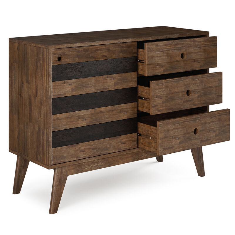 Clarkson SOLID ACACIA WOOD 48 inch Wide Mid Century Medium Storage in Rustic Natural Aged Brown