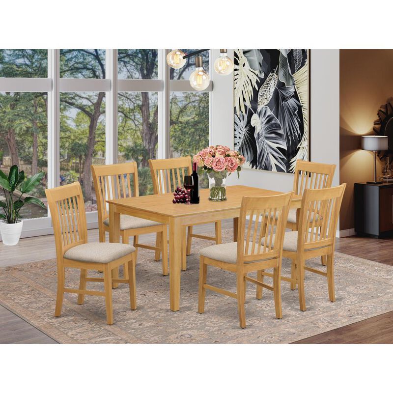 7 PC Small Kitchen Table set - Dining Table and 6 Dining Chairs