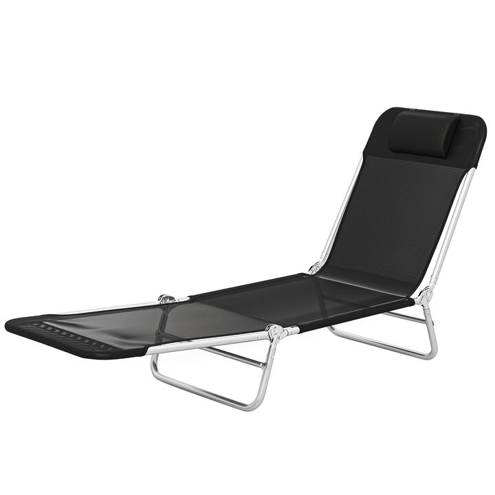 Hivvago Portable Folding Chaise Lounge Chair for Outdoor Use