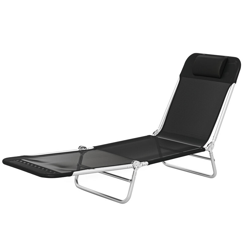 Hivvago Portable Folding Chaise Lounge Chair for Outdoor Use image number 0