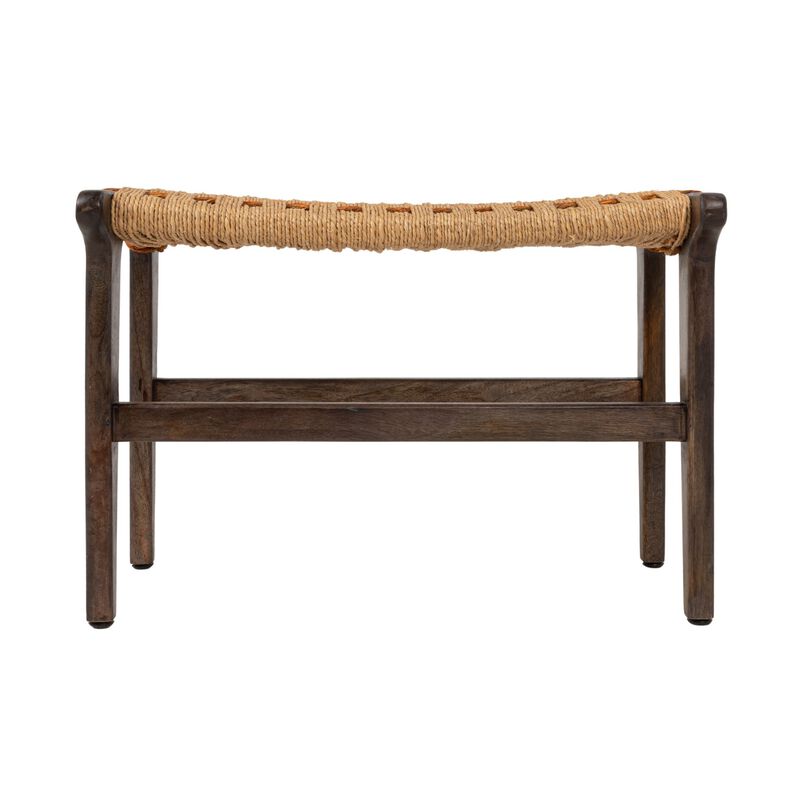 Mango Wood and Jute Stool, Multicolor image number 3