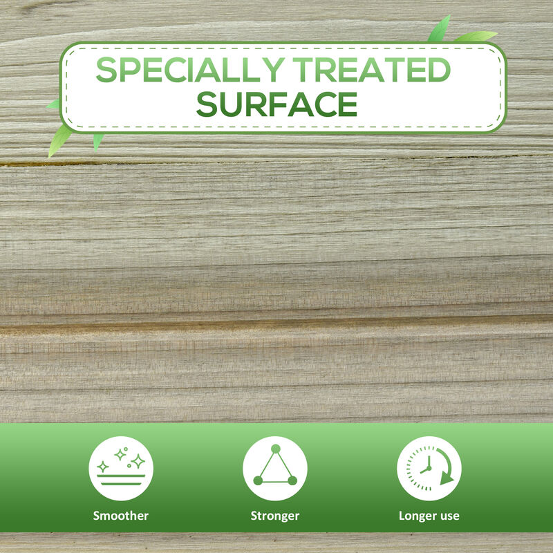 Streamdale Spacious Elevated 2-Tier Trough-Shaped Garden Bed with Storage Shelf