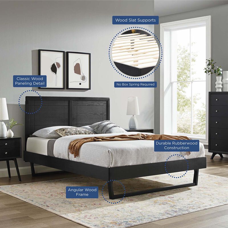 Modway - Marlee Full Wood Platform Bed with Angular Frame image number 9