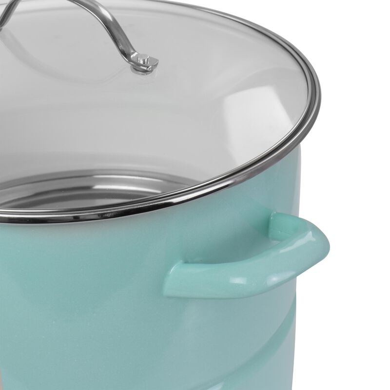 Martha Stewart 16 quart Turquoise Steel Steamer Pot