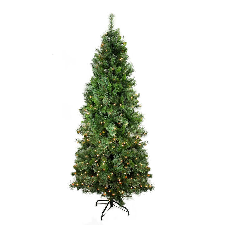 7.5 ft Pre-Lit Medium Mixed Cashmere Pine Artificial Christmas Tree  Clear Lights