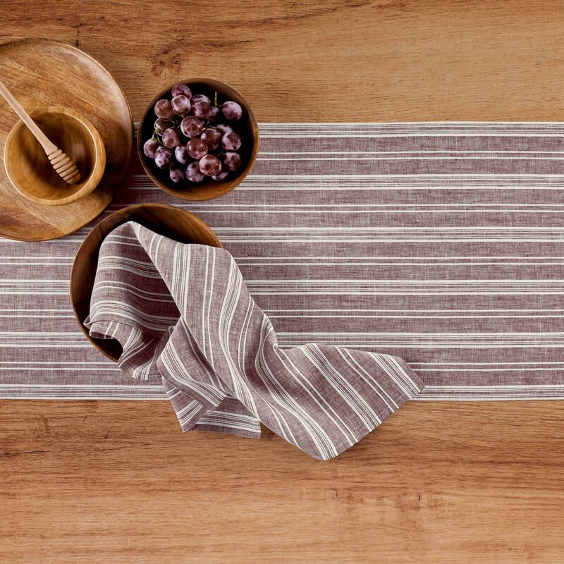 Christmas Linen Table Runner - Chelsea Stripe, Solino Home