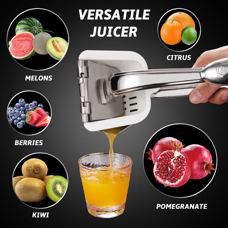 Stainless Steel Lemon Squeezer, Heavy-Duty Orange Juicer, Durable Hand Press Citrus Juicer, Portable Lime Squeezer