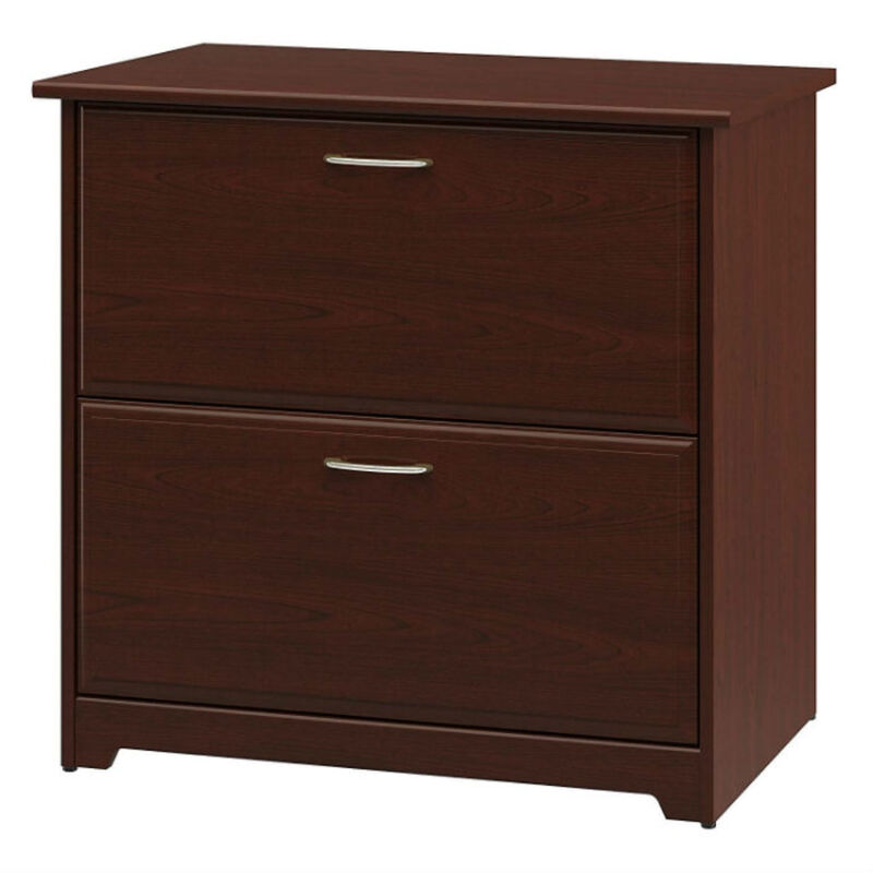 Wood Finish Lateral Filing Cabinet with 2 Drawers for Office Organization