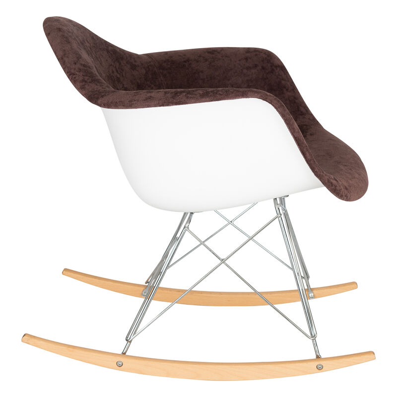 LeisureMod Wilson Twill Fabric Eiffel Rocking Chair