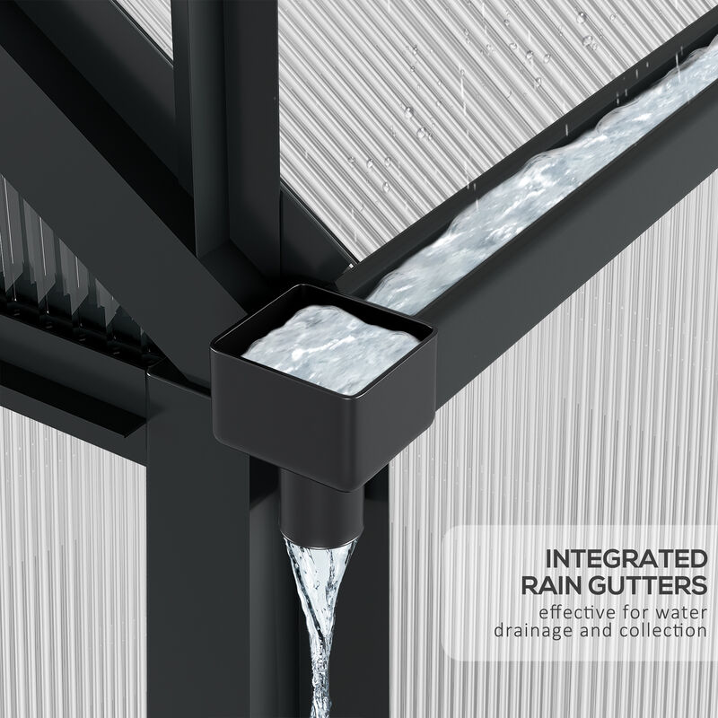 Hivvago 6.2' x 4.3' Walk-in Polycarbonate Greenhouse Kit image number 7